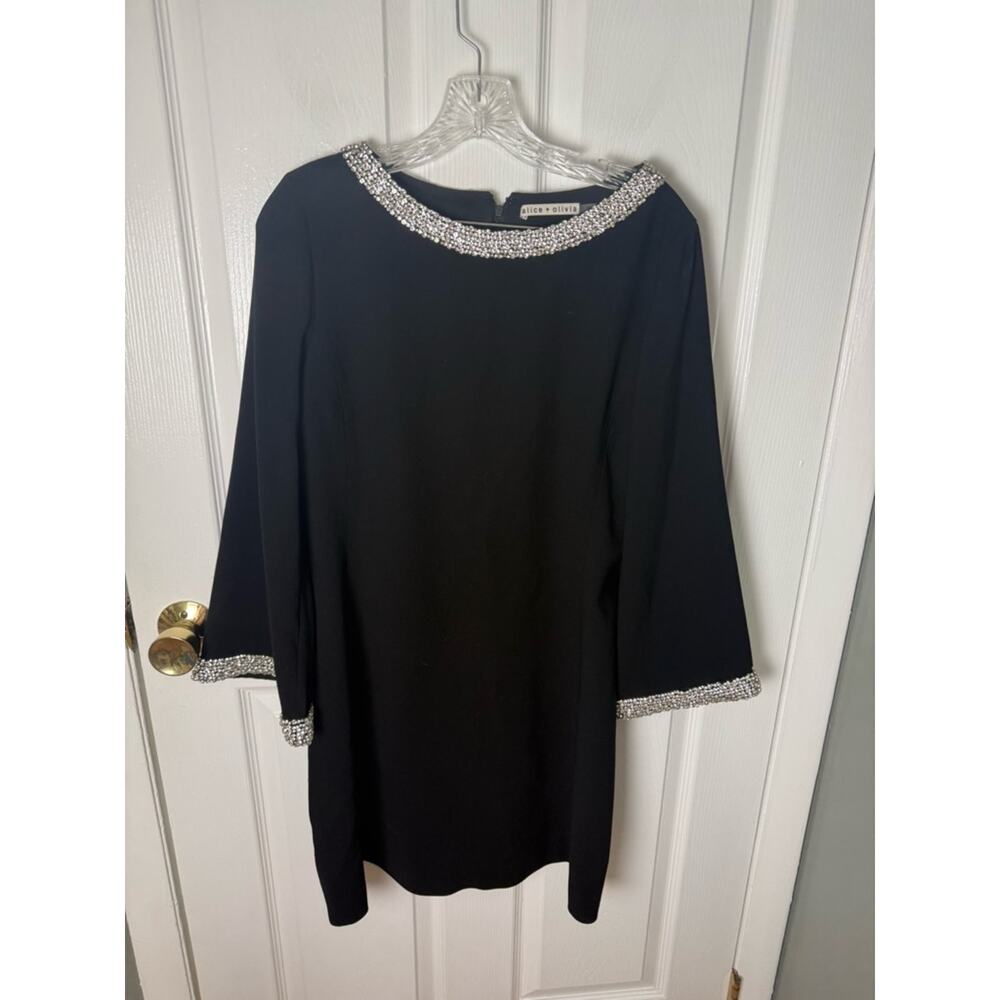 Alice + Olivia Mailynn Embellished Trim Mini Dress 12 - Picture 2 of 11